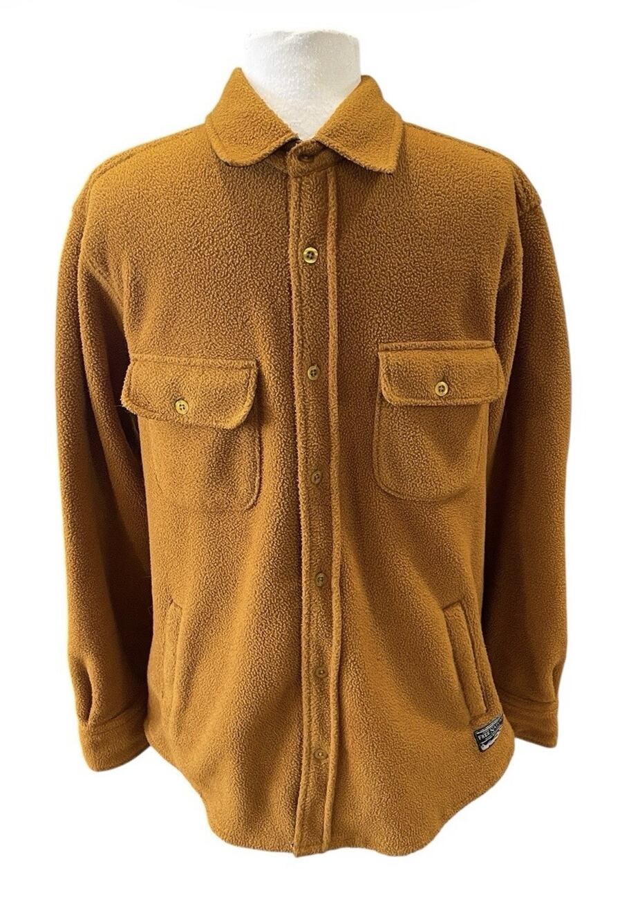 Free Nature Beartooth Polar Fleece Button-Down Shacket Burnt Orange Men’s Large